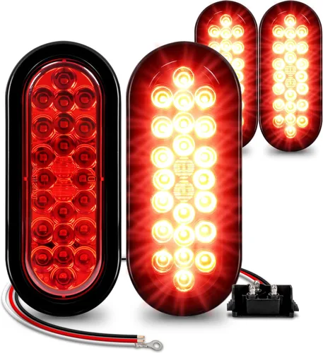 Faro trasero redondo de 6 pulgadas con 24 luces LED de luz blanca clara, para reversa de camiones, con Certificado DOT, arandela y enchufe incluidos