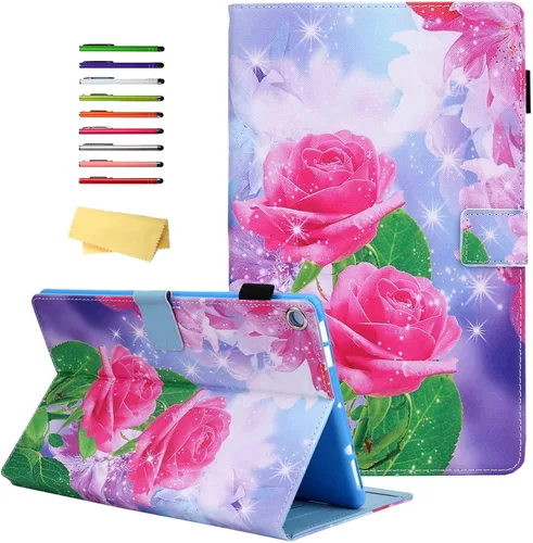 Miniatura 20 de Funda para tablet Fire HD 8 de 8ª/7ª/6ª generación de 8.0 pulgadas con soporte para lápices [encendido y apagado automático] ranuras para tarjetas