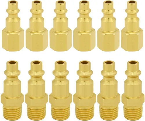 Miniatura 7 de Joywayus 12PCS 1/4 pulgadas NPT hembra manguera de aire industrial conexión rápida accesorios de enchufe de aire