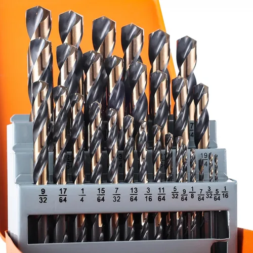 Miniatura 10 de Brocas de cobalto de 1/8 pulgadas (13 unidades), acero de alta velocidad M35, punta de 135 grados, juego de brocas helicoidales de longitud Jobber