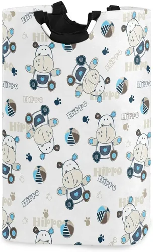 Miniatura 9 de visesunny Cesta plegable para la ropa sucia Bulldog con pajarita de animales grande con asa, juguetes y organización de ropa para baño, dormitorio