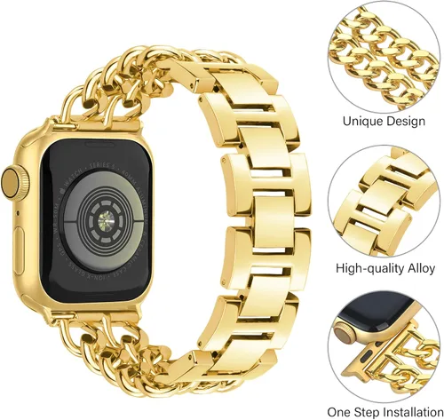 Miniatura 2 de Correas de metal para reloj para mujeres compatibles con Apple Watch para mujeres y hombres de 40 mm, 38 mm, 41 mm, 42 mm, 44 mm, 45 mm, 46 mm