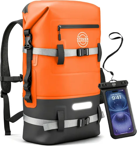 Miniatura 10 de STOVER 5/10/25/30/40/55L Waterproof Dry Bag- Roll-Top Backpack w/Phone Case- Kayaking, Hiking, Camping, Boating- Men/Women 10L morado