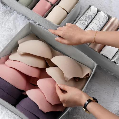 Miniatura 8 de Criusia Organizador de cajones de ropa, paquete de 8 organizadores de cómoda para ropa interior, calcetines, ropa de bebé, organizador plegable