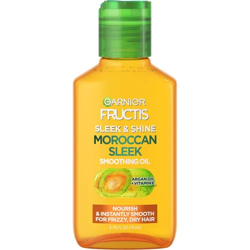 Garnier Hair Care Fructis Sleek & Shine Champú, acondicionador y tratamiento de aceite de argán marroquí, para cabello encrespado y seco. | Elegante