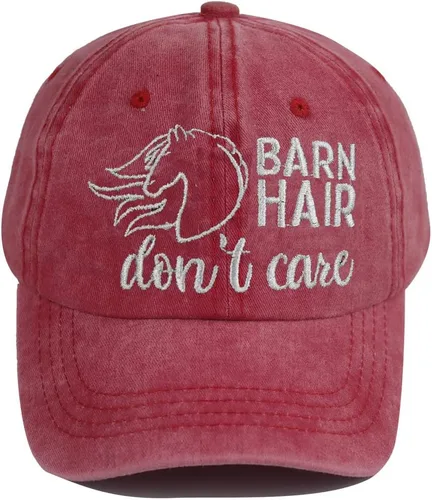 Barn Hair Don't Care, gorra de béisbol bordada ajustable de algodón, regalos para amantes de los caballos para mujeres y hombres