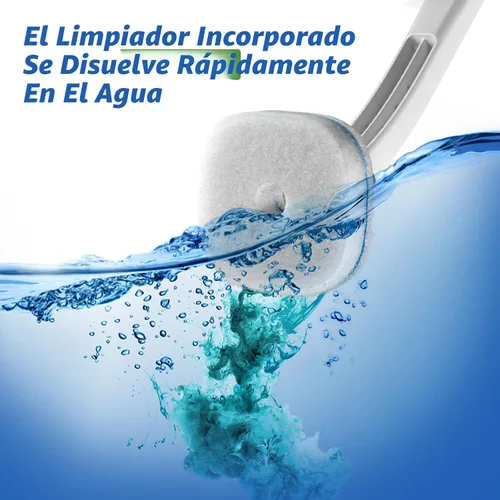 Miniatura 3 de oshang Paquete de 2 cepillos desechables para inodoro, limpiador de inodoro, suministros de limpieza de inodoro, escobilla de inodoro con soporte