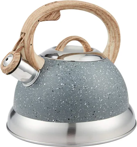 Miniatura 9 de Creative Home - Tetera silbadora de acero inoxidable de 2.3 cuartos de galón con mango de goma