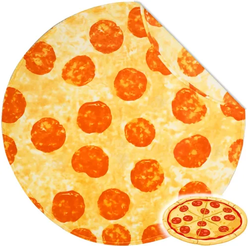 Miniatura 14 de Bnuitland - Manta graciosa de 72 pulgadas con diseño de pizza y funda para almohada (45×45 cm), 300 GSM, manta gigante de doble cara, novedosa