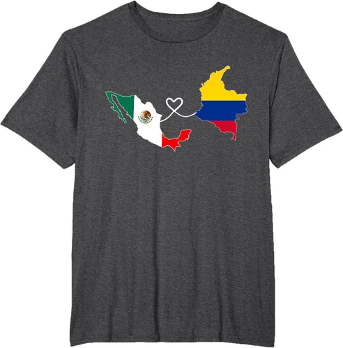 Miniatura 20 de Camiseta Half Colombian Half Mexican Flag Map DNA Mexico Colombia
