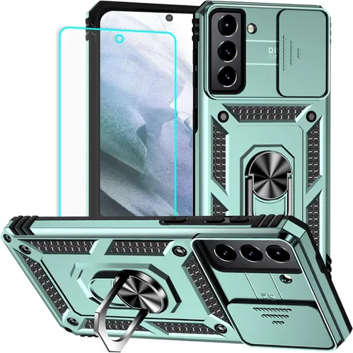 Miniatura 30 de HNHYGETE Funda para Samsung A13 5G, Galaxy A13 5G con protector de pantalla, soporte giratorio de grado militar de 360° (resistente), fundas Negro
