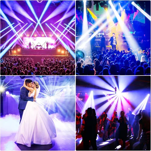 Miniatura 5 de U`King DMX - Luz LED de cabeza móvil, 25 W, luces de DJ con 7 GOBO de 7 colores e iluminación blanca abierta de escenario por DMX y foco activado