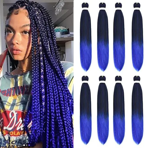 Miniatura 18 de 8 paquetes de extensiones preestiradas - 16 pulgadas de cabello trenzado premium, 55G/paquete, sin picazón, fijación en agua caliente, textura Perm