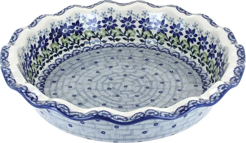 Miniatura 14 de Blue Rose Polish Pottery - Plato para pastel de margaritas azules - 10.5" de diámetro - Plato de cerámica para hornear, para pasteles, quiches