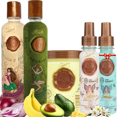 RITUAL BOTANICO Kit 4 Crecimiento Acelerado y Ultra Reparador S.O.S: Champú de Cebolla, Mascarilla para el Cabello, Acondicionador Intensivo PLEX,