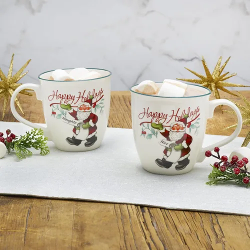Miniatura 5 de Pfaltzgraff Winterberry - Taza de porcelana Naughty And Nice (juego de 2), 20 onzas, surtido