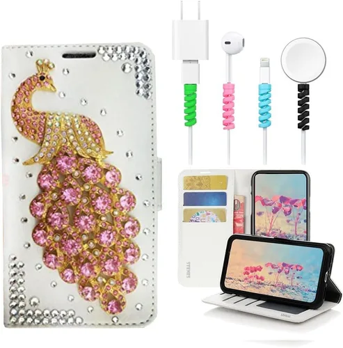 Miniatura 7 de Bling - Funda para Samsung Galaxy S21, diseño de pavo real en 3D, color negro
