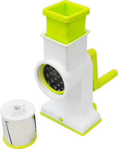 Southern Homeware "2 en 1 Deluxe Hand Crank Drum Rallador, Trituradora y Cortadora - Herramienta de cocina para queso, frutas, verduras y nueces