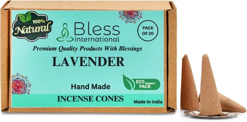 Miniatura 19 de Bless International Conos de incienso 100% naturales de lavanda hechos a mano, sumergidos a mano, libres de químicos orgánicos para purificación