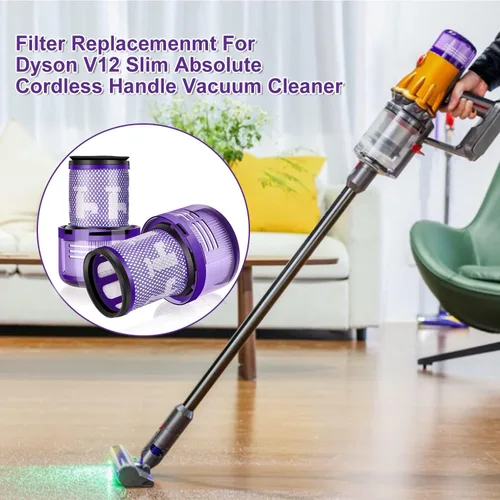 Miniatura 6 de Paquete de 2 filtros de repuesto para Dyson V12 Detect Slim Animal Slim+ Cordless V12 Slim Absolute SV34, SV35, piezas de repuesto para aspiradoras