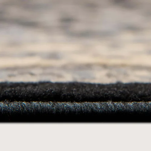 Miniatura 3 de Unique Loom Sialk Hill Collection - Alfombra de área - Washington (4 pies 1 pulgada, redonda, negro/gris)