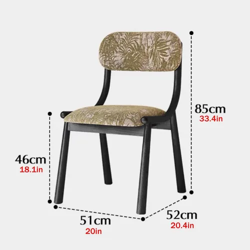 Miniatura 2 de Rustic Fabric Dining Room Chairs, Kitchen Chair with Backrest, Dining Chairs Lobby Chair Set for French Country Farmhouse Kitchen Home Brown+black