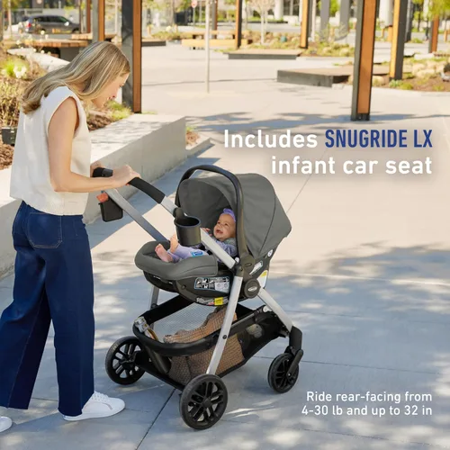 Miniatura 5 de Graco Modes Pramette Sistema de viaje, Combo modular de asiento de auto y carriola 3 en 1, Portabebés para asiento de auto infantil a carriola