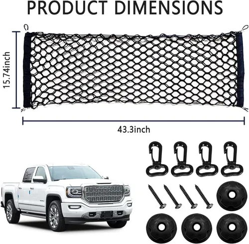 Miniatura 2 de Red de carga trasera para automóvil con buena elasticidad y resistencia a la tracción, organizador de red para maletero para SUV camión, red ideal