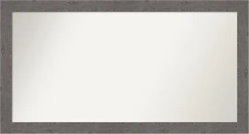 Miniatura 396 de Amanti Art Espejo de baño gris para sobre el fregadero, 31 x 48 pulgadas, espejo de tocador rectangular estrecho de color gris, marco de madera