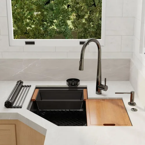 Miniatura 8 de Strictly Sinks Fregadero de Cocina Esquinero de 30 Pulgadas Bajo Encimera – Fregadero Mariposa Bajo Encimera de Acero Inoxidable Calibre 16