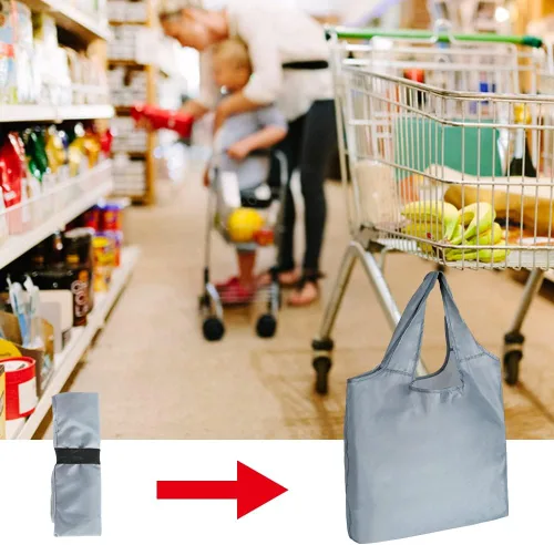 Miniatura 7 de Aricsen Paquete de 20 bolsas de comestibles reutilizables de 15 x 4.5 x 15 pulgadas con asas a granel, bolsas de cocina plegables de gran capacidad