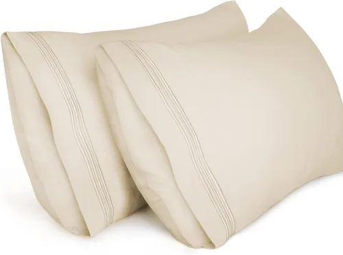 Miniatura 16 de Lirex Fundas de almohada (paquete de 2), fundas de almohada de microfibra cepillada suave de 1800 hilos, lavables a máquina, sin arrugas, Gris