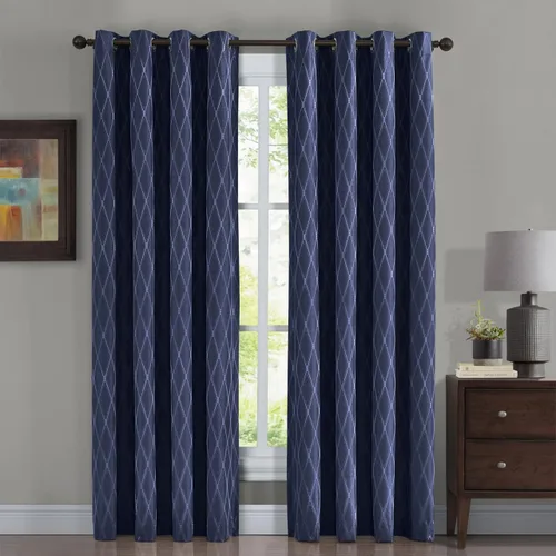 Miniatura 2 de Royal Bedding Victoria - Paneles térmicos opacos, cortinas de ventana de jacquard con ojales superiores para oscurecer la habitación, un par, juego