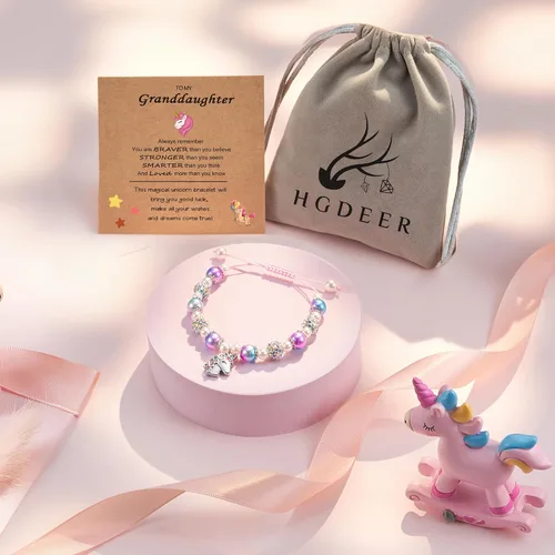 Miniatura 5 de HGDEER Pulsera de unicornio para hija, nieta, sobrina, adecuada para regalos de Navidad y cumpleaños