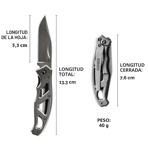 Miniatura 7 de Cuchillo de bolsillo Gerber Gear Paraframe Mini, cuchillo plegable pequeño de 5,6 cm de borde fino EDC con cierre de seguridad para uso diario