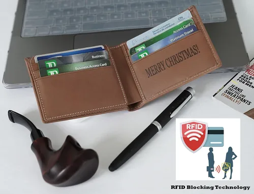 Miniatura 8 de Carteras personalizadas para hombres regalos personalizados para hombres cartera personalizada para hombres cuero de grano completo grabado