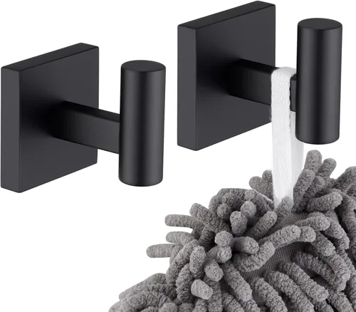 Miniatura 10 de KOKOSIRI Ganchos para Bata Toalla y Abrigo de Baño para Baño Cocina Pared Paquete de 2 Cromo Acero Inoxidable B1013CH-P2 Cromo pulido