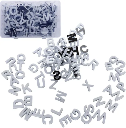 Firlar 124 letras magnéticas, imanes del alfabeto mayúscula ABC para refrigerador, letras del alfabeto de espuma, imanes para refrigerador, Blanco