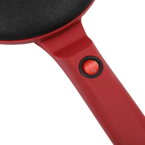 Miniatura 3 de Crepera Electrica - Máquina eléctrica para crepes de 8 pulgadas, sartén antiadherente portátil roja con asa y bandeja extraíble, Crepera Electrica
