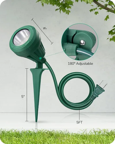 Miniatura 7 de EDISHINE Foco de 120 V para exteriores, 5 lentes de color extra, 5.5 W 500 lúmenes, foco LED impermeable para exteriores, iluminación de paisaje