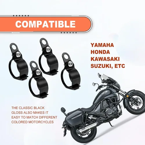 Miniatura 6 de 2 pares de soportes de indicador de horquilla de aleación de aluminio para motocicleta, soporte universal de montaje de intermitente de luz de señal