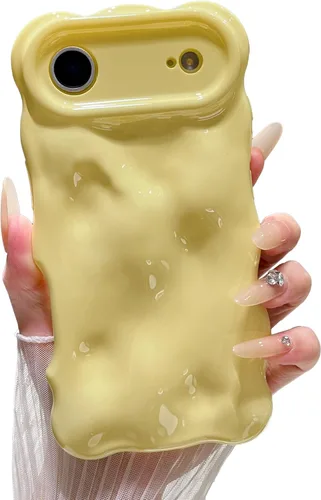 Miniatura 42 de XIZYO Funda para iPhone 13 de 6.1 pulgadas, bonito patrón de ondas, estético, 3D, rizado, ondulado, chapado en purpurina, para mujeres y niñas, Azul