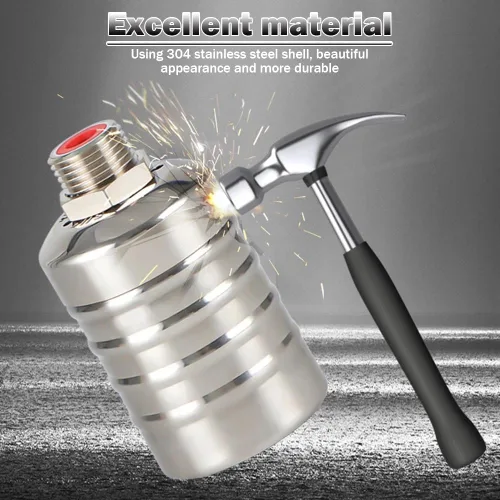 Miniatura 4 de Válvula de flotador automática de acero inoxidable 304, control de nivel de agua completamente automático, de 1/2 a 3/4 pulgadas para tanques