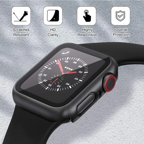 Miniatura 3 de EDIMENS Paquete de 2 fundas rígidas de policarbonato compatibles con Apple Watch Series 6, SE, 5/4 de 1.575 pulgadas, para mujeres y hombres, funda