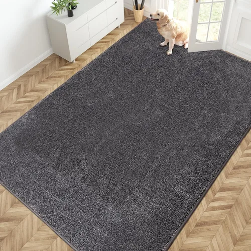 Miniatura 80 de PURRUGS Alfombra de área de fácil cuidado de 4 x 6 pies, antideslizante, lavable a máquina, tapete para puerta de perro, resistente a las manchas