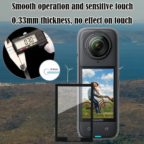 Miniatura 2 de PCTC Paquete de 2 protectores de pantalla Insta 360 X5/X4 para accesorios Insta360 X4 X 4 X5, vidrio templado antiarañazos 0.012 in dureza 9H