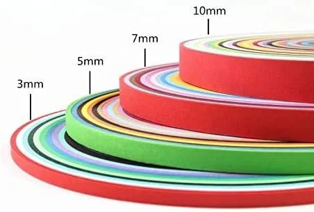 Miniatura 2 de Juego de 1040 tiras de papel para plumas, 26 colores (3/5/7/0.394 in x 14.961 in, paquete de 4 juegos)