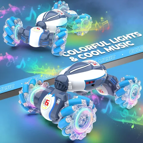 Miniatura 2 de Coche RC de Acrobacias con Detección de Gestos - Juguetes para Niños de 6 a 12 años, Coche RC Gira 360° 4WD Controlado a Mano con Luz y Música