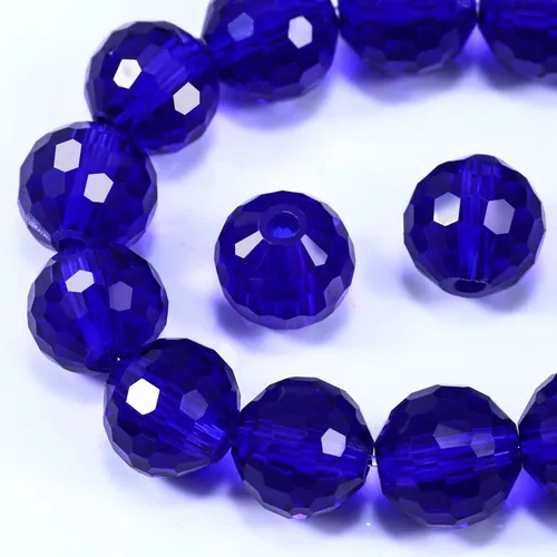 Dowarm 150 PIEZAS Cuentas de cristal de vidrio redondas de 6 mm para hacer joyas, cuentas facetadas de cristal rondelle espaciadoras de color azul