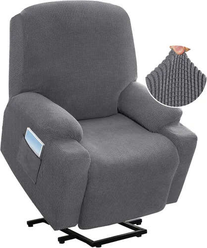 Miniatura 17 de H.VERSAILTEX Funda elástica para sillón reclinable, funda para silla reclinable de elevación eléctrica, ajustable estándar con bolsillo lateral